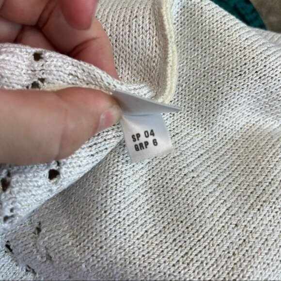 St John Spring 05 Metallic Scalloped Santana Knit Skirt - Picture 5 of 8